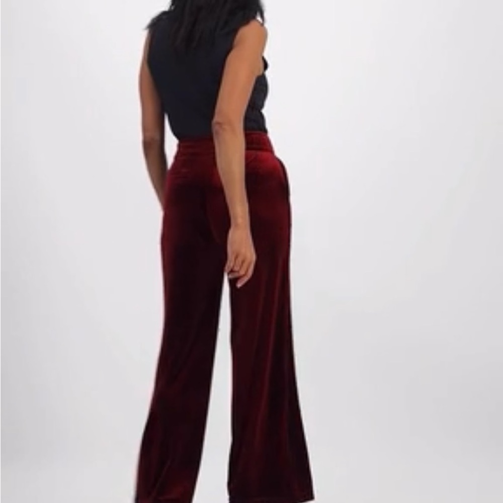 Velvet Burgundy Wide-Leg Pants